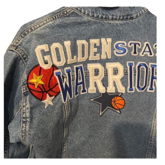 GOLDEN STATE WARRIORS One-of-a-Kind Custom Jean Jacket Medium - Picture 1 of 16